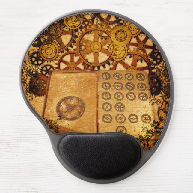 Grunge Steampunk Gears Gel Mouse Pad (Front)