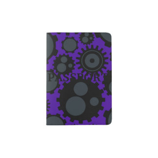 Grunge Steampunk Gears Passport Holder