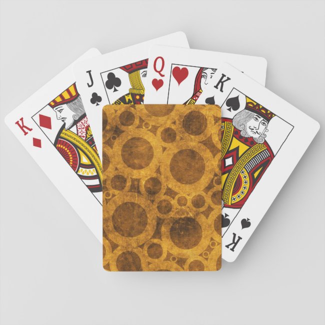 Grunge Steampunk Pattern Gold Brown Playing Cards