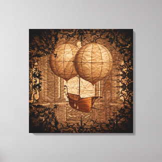 Grunge Steampunk Victorian Airship Canvas Print