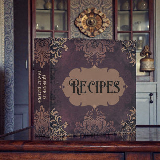Grunge Steampunk Victorian Family Recipe Book 3 Ring Binder