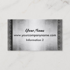 Grunge Steel Metal Look Business Cards at Zazzle