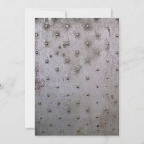 Grunge Steel Sheet with Rivets Personalized Announcement