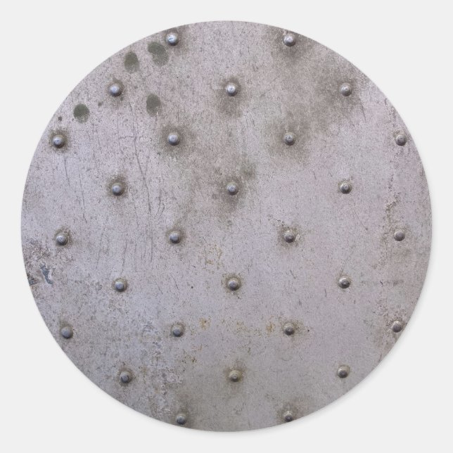 Grunge Steel Sheet with Rivets Classic Round Sticker (Front)