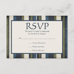 Grunge Stripes Bar Mitzvah Response Card