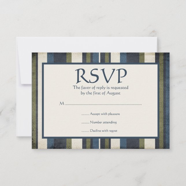 Grunge Stripes Bar Mitzvah Response Card (Front)