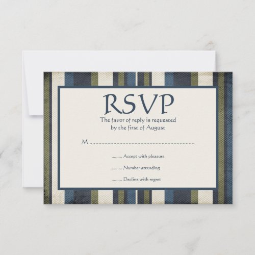 Grunge Stripes Bar Mitzvah Response Card