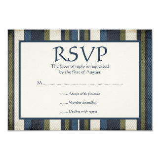 Grunge Stripes Bar Mitzvah Response Card