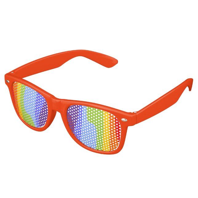 Grunge Stripes Pattern - chakra rainbow colors Retro Sunglasses (Angled)