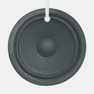 Grunge style, audio speaker background glass ornament