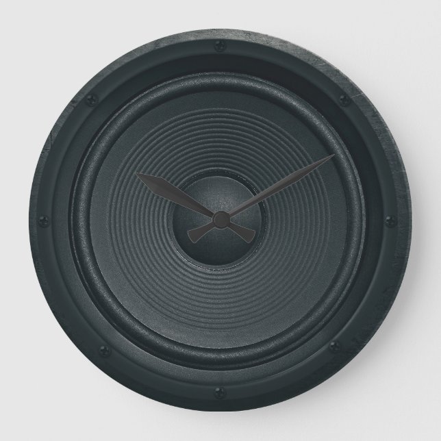 Grunge style, audio speaker background large clock (Front)
