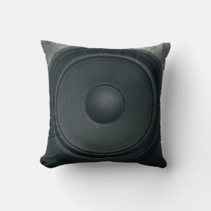 Grunge style, audio speaker background throw pillow
