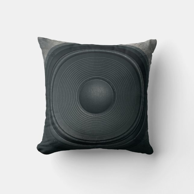 Grunge style, audio speaker background throw pillow (Front)