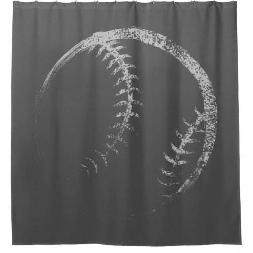 Grunge Style Baseball or Softball Design Shower Curtain