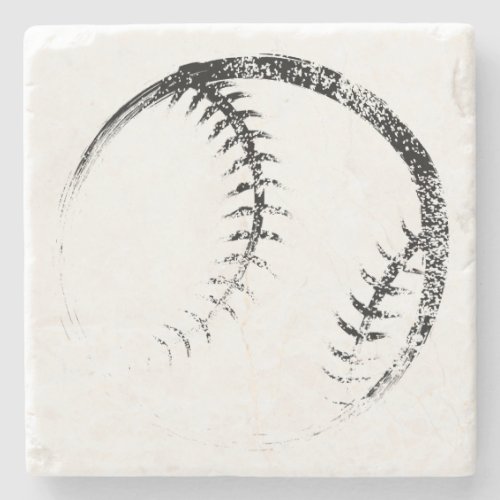 Grunge Style Baseball or Softball Design Stone Coaster