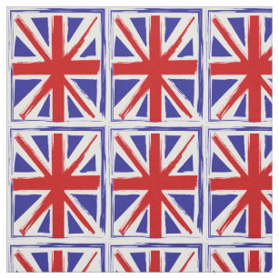 Grunge Style British Union Jack Flag Fabric