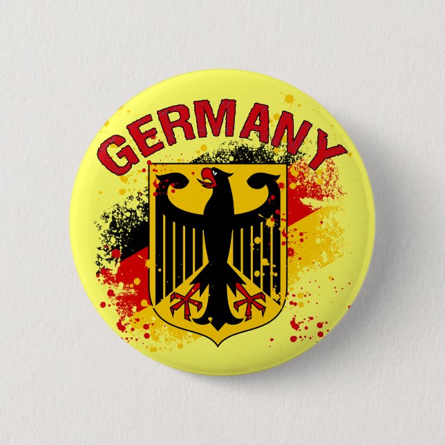 Grunge Style Germany Coat of Arms and Flag Pinback Button (Front)