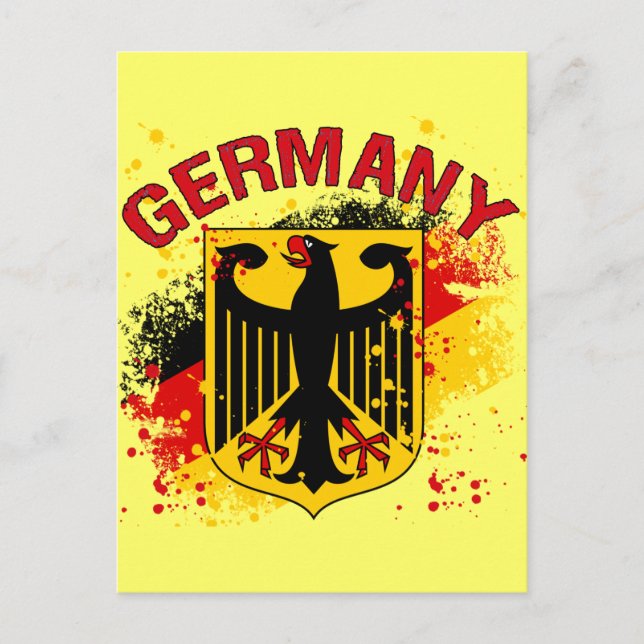 Grunge Style Germany Coat of Arms and Flag Postcard (Front)