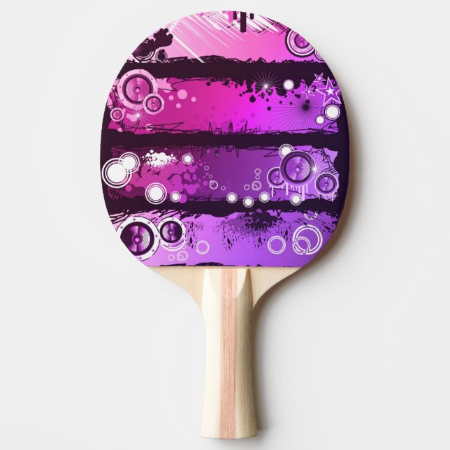 Grunge Style Music Banner 3 Ping-Pong Paddle (Front)
