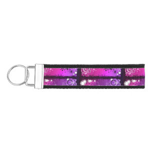 Grunge Style Music Banner 3 Wrist Keychain