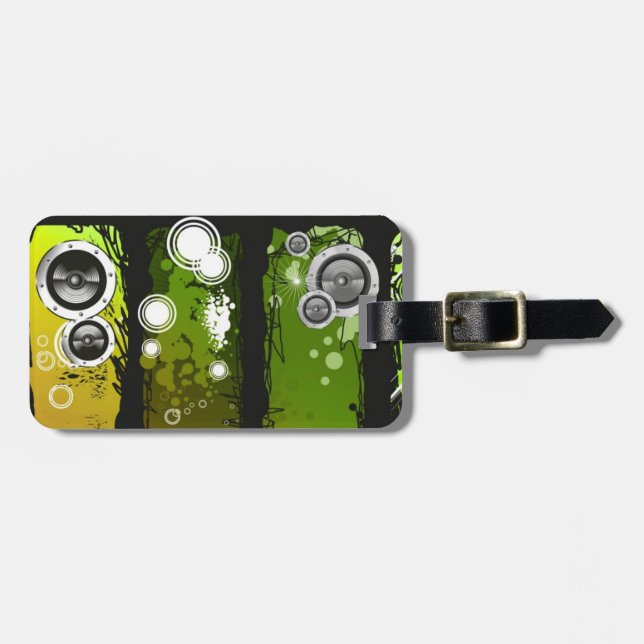 Grunge Style Music Banner Luggage Tag (Front Horizontal)