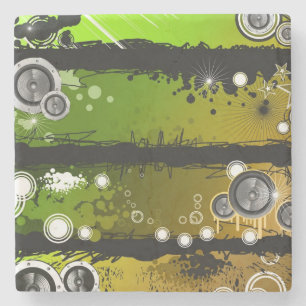 Grunge Style Music Banner Stone Coaster