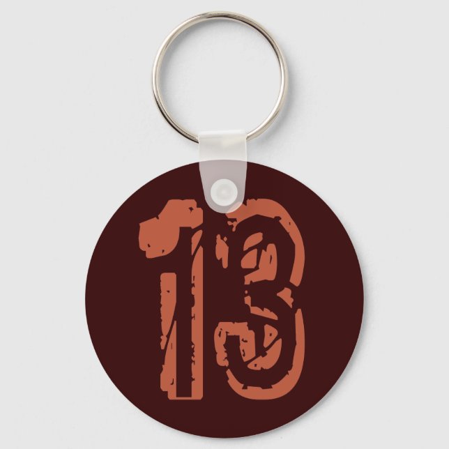 GRUNGE STYLE NUMBER 13 KEYCHAIN (Front)