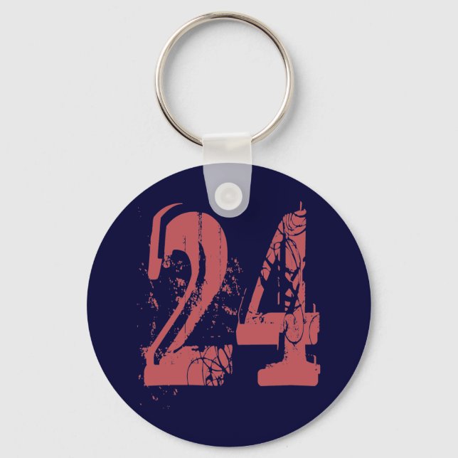 GRUNGE STYLE NUMBER 24 KEYCHAIN (Front)