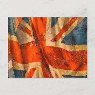Grunge Style Union Jack British Flag Illustration Postcard
