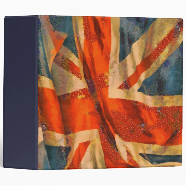 Grunge Style Union Jack British Flag Waving Binder (Front/Spine)