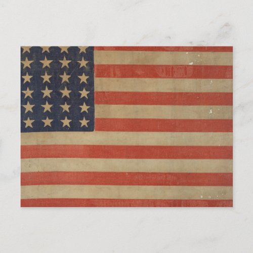 Grunge Style Vintage Patriotic American Flag Postcard