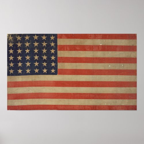 Grunge Style Vintage Patriotic American Flag Poster