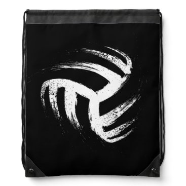 Grunge Style Volleyball Design Drawstring Bag