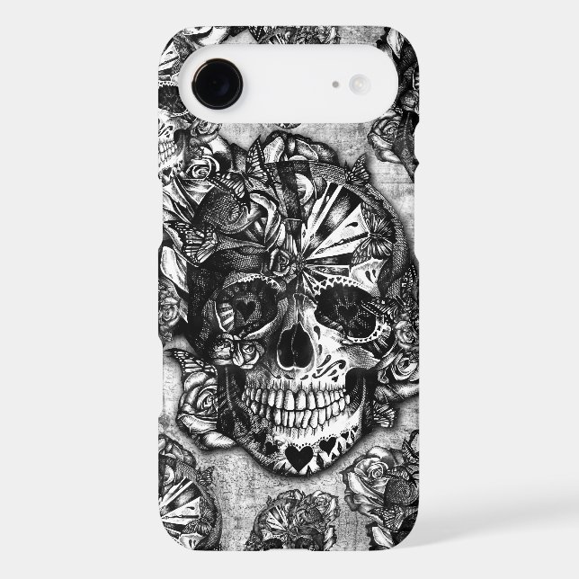 Grunge sugar skull pattern Case-Mate iPhone case (Back)