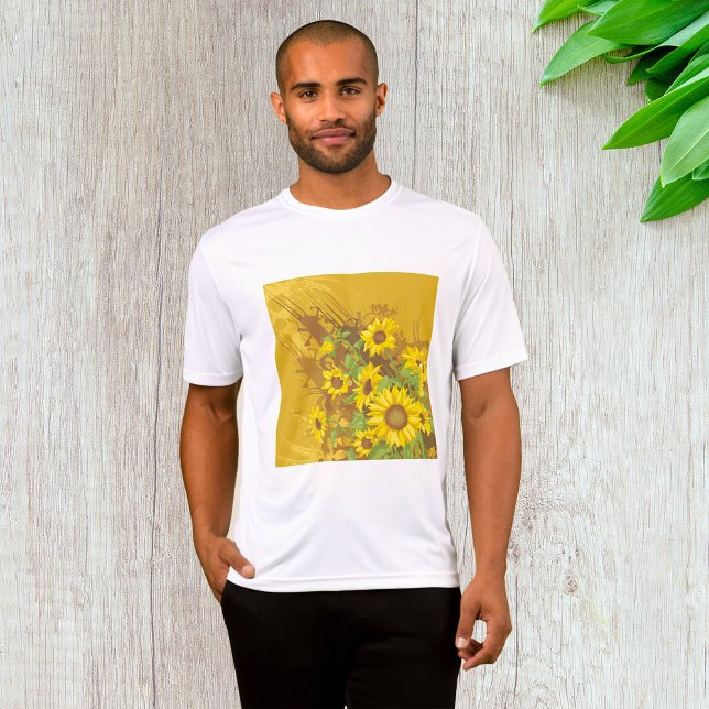 Grunge Sunflower Art Bold Rustic Yellow Floral T-Shirt (Creator Uploaded)