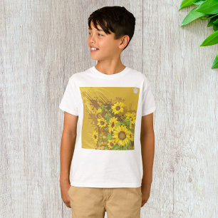 Grunge Sunflower Art Bold Rustic Yellow Floral T-Shirt