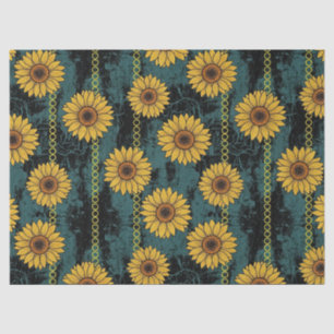 Grunge Sunflower & Chain Stripe Tissue Paper