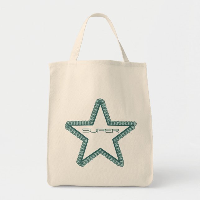 Grunge Superstar Bag, Teal Tote Bag (Front)