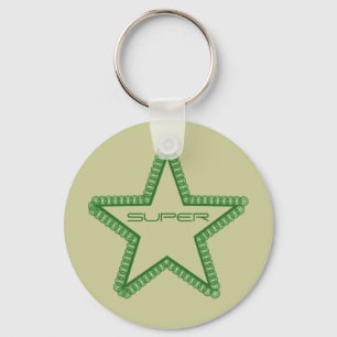 Grunge Superstar Keychain, Forest Green Keychain