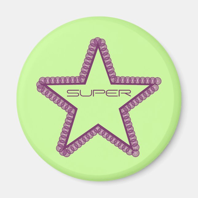 Grunge Superstar Magnet, Purple Magnet (Front)