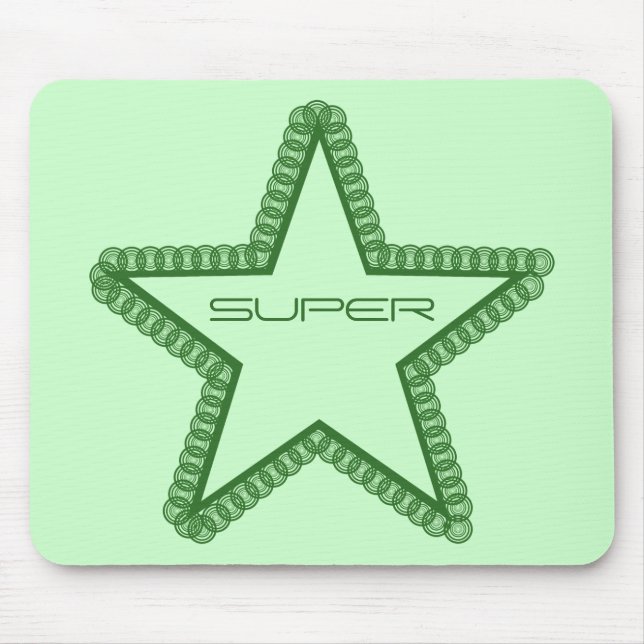 Grunge Superstar Mousepad, Forest Green Mouse Pad (Front)