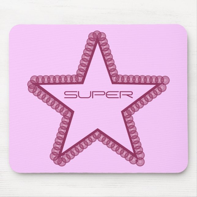 Grunge Superstar Mousepad, Fuchsia Mouse Pad (Front)