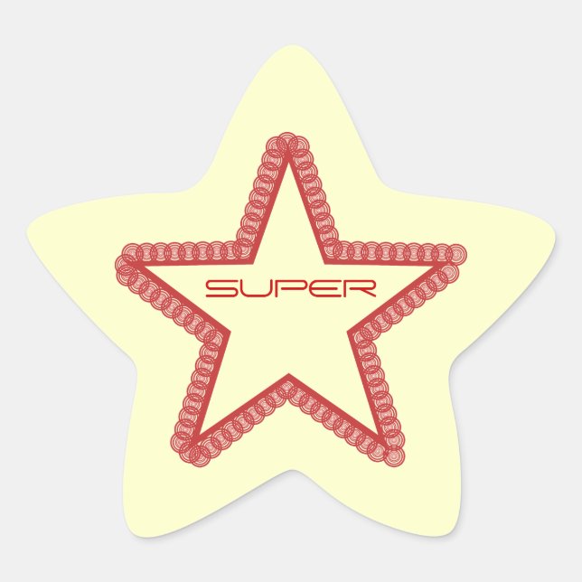 Grunge Superstar Star Stickers, Red Sticker (Front)