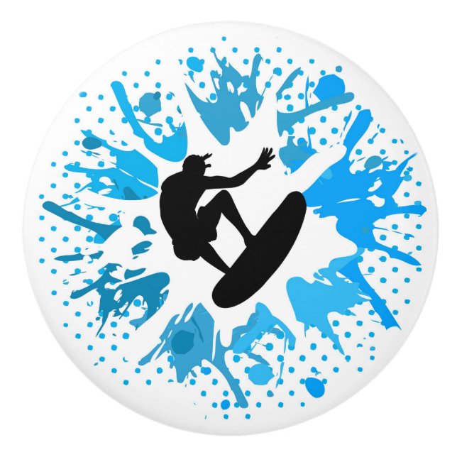 Grunge surfer ceramic knob (Front)