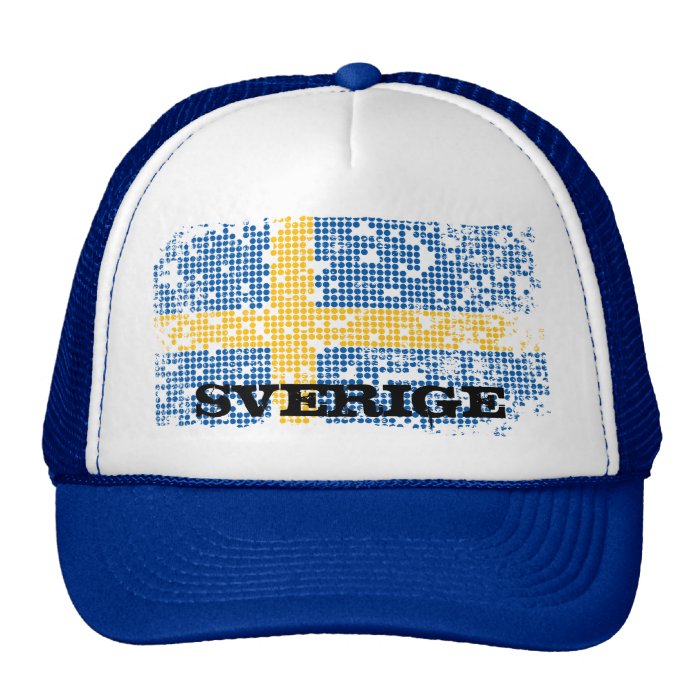 grunge Swedish flag, SVERIGE Hats