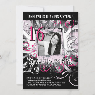 Grunge Sweet Sixteen Invite