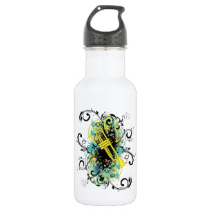 Grunge Swirl Trumpet Water Bottle