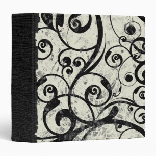 Grunge Swirls 3 Ring Binder