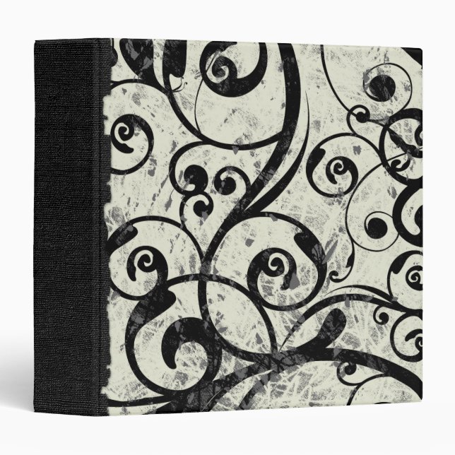 Grunge Swirls 3 Ring Binder (Front/Spine)