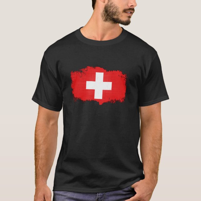 Grunge Switzerland Flag T-Shirt (Front)